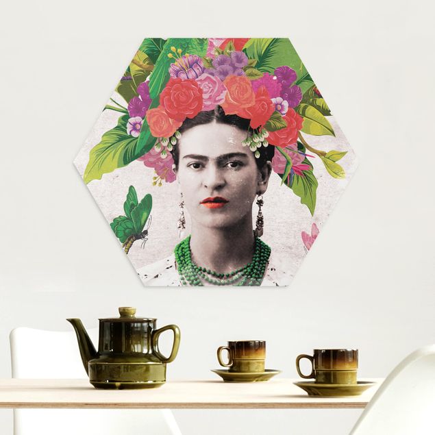 Quadri farfalle Frida Kahlo - Ritratto di fiori