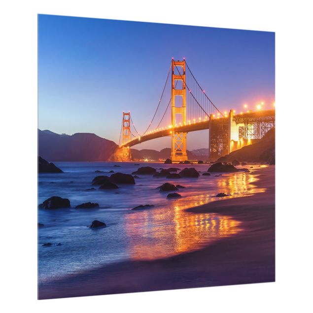 Paraschizzi cucina vetro Ponte del Golden Gate al tramonto