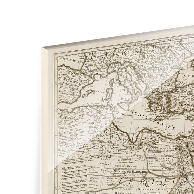 Paraschizzi in vetro - Cartina vintage dell'Oriente - Formato orizzontale 4:3