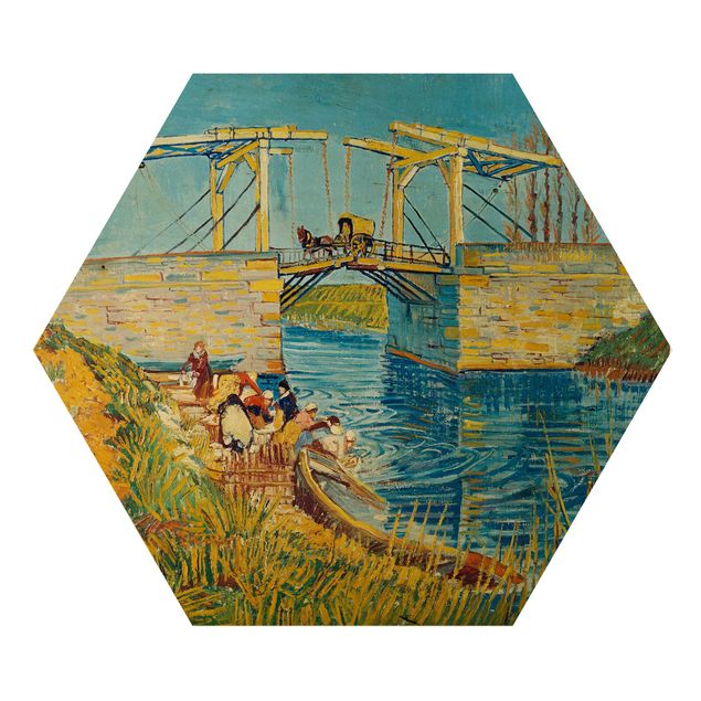 Stile artistico Vincent van Gogh - Il ponte levatoio di Arles con un gruppo di lavandaie