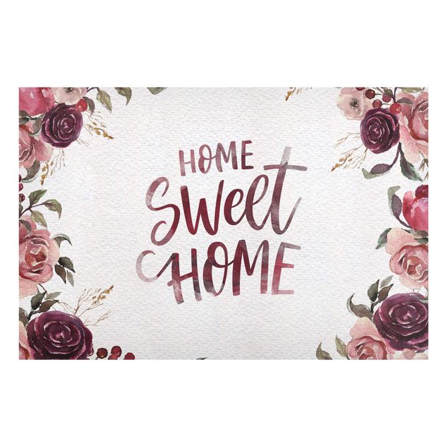 Lavagne magnetiche con frasi Home Sweet Home acquerello su carta