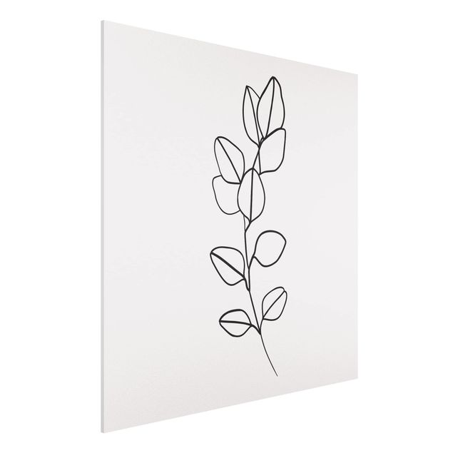 Correnti artistiche Line Art - Ramo di foglie in bianco e nero
