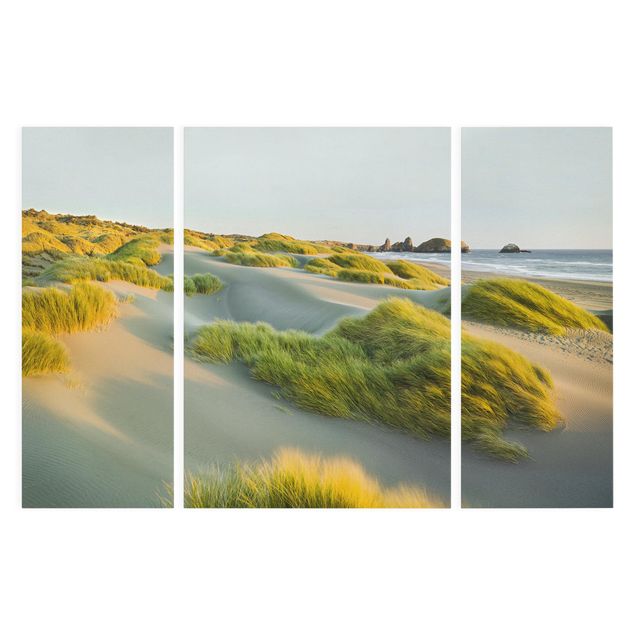 Quadri su tela con spiaggia Dune ed erbe sul mare