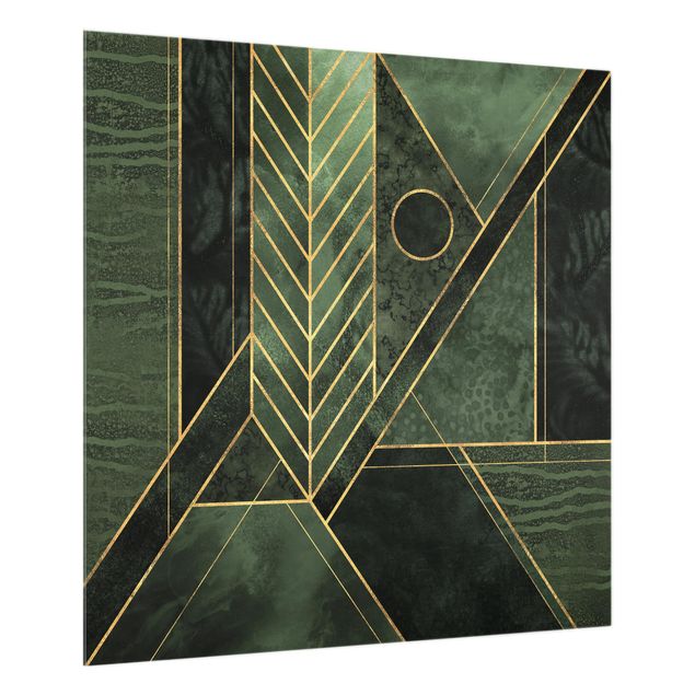 Paraschizzi astratto Forme geometriche oro smeraldo