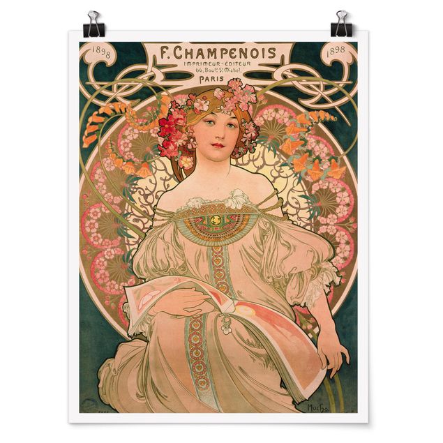 Poster vintage Alfons Mucha - Poster per F. Champenois