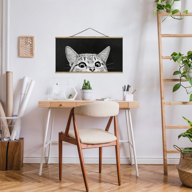 Quadi gatti Illustrazione - Gatto Disegno in bianco e nero
