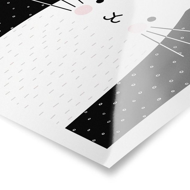 Poster in bianco e nero Zoo con disegni - Coniglio