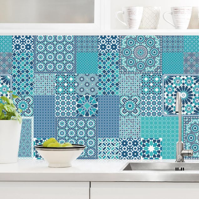 Rivestimenti per cucina effetto piastrelle Piastrelle mosaico marocchino blu turchese