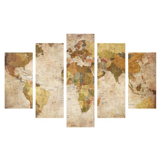 Quadro shabby map of the world