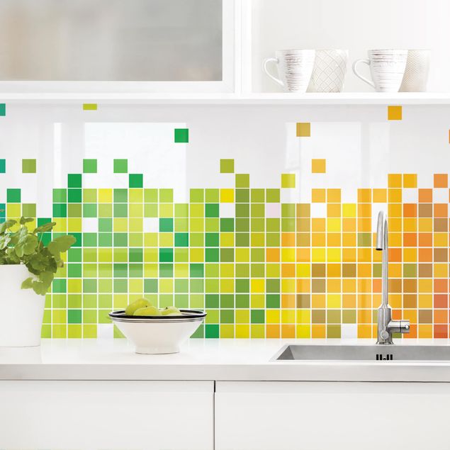 Rivestimenti per cucina con disegni Pixel arcobaleno