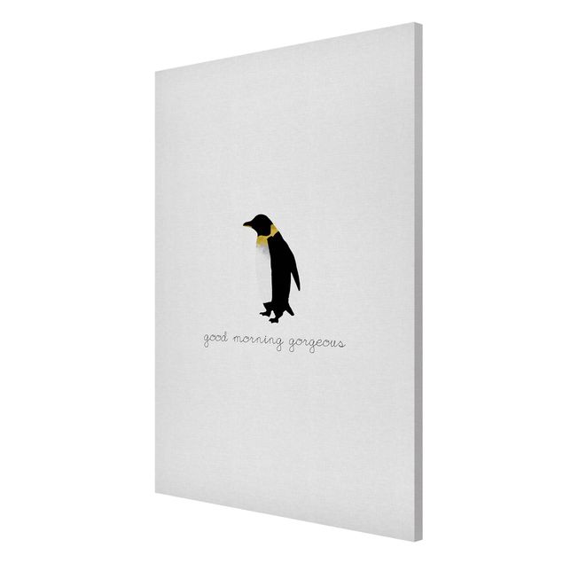 Quadri in bianco e nero Citazione Pinguino Buongiorno Splendido