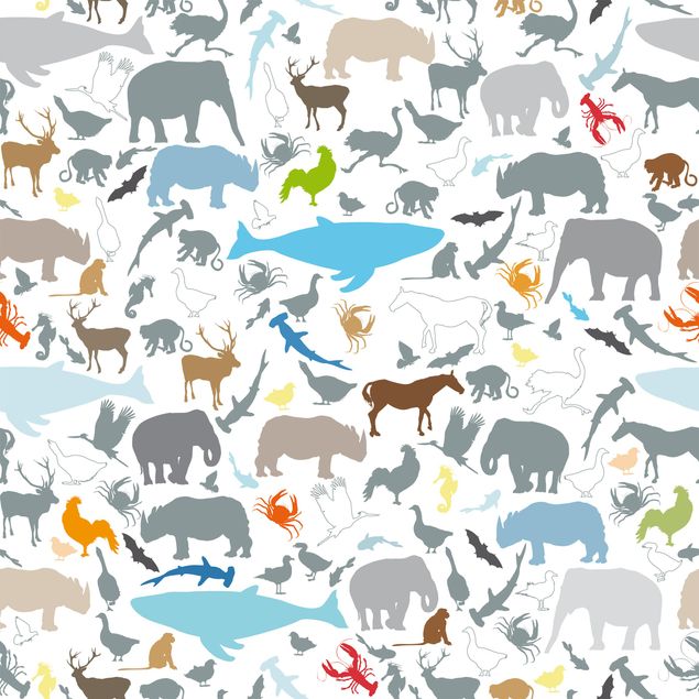 Pellicola adesiva - Disegno didattico per bambini con diversi animali