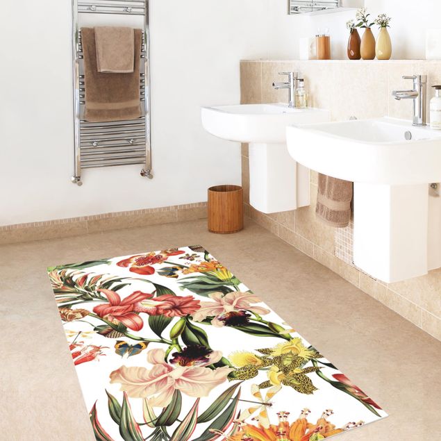 tappeto design moderno Fiori tropicali