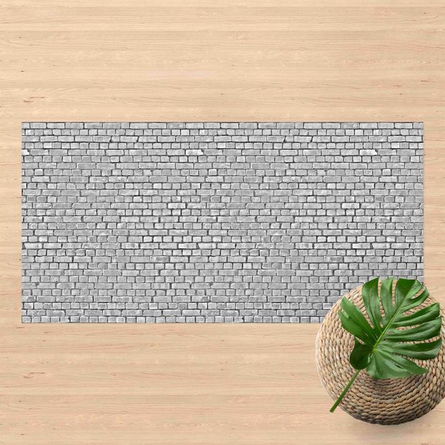 tappeto terrazzo Carta da parati effetto mattoni e piastrelle in bianco e nero