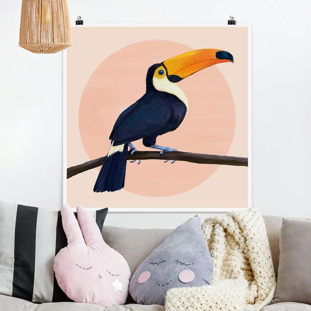 Riproduzioni quadri Illustrazione - Uccello Tucano Pittura Pastello
