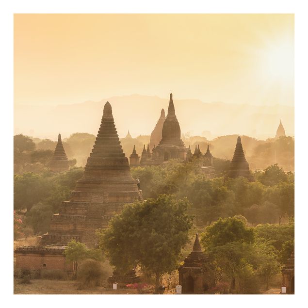 Paraspruzzi cucina Il sole che tramonta su Bagan