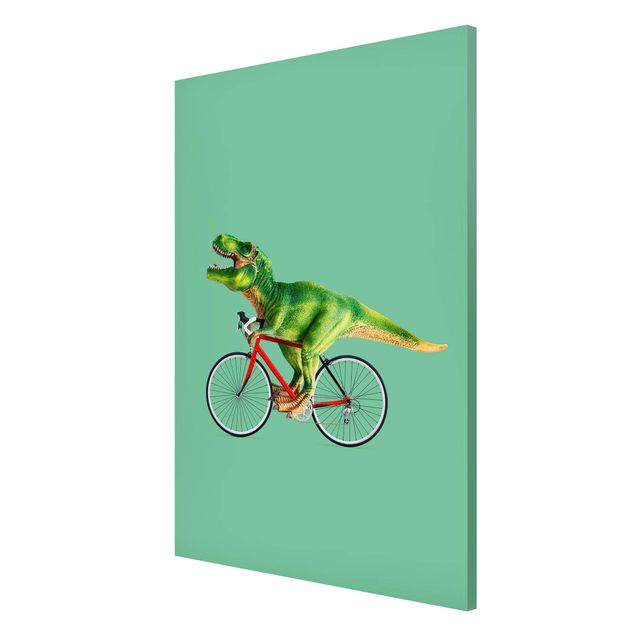 Riproduzione quadri famosi Dinosauro con bicicletta