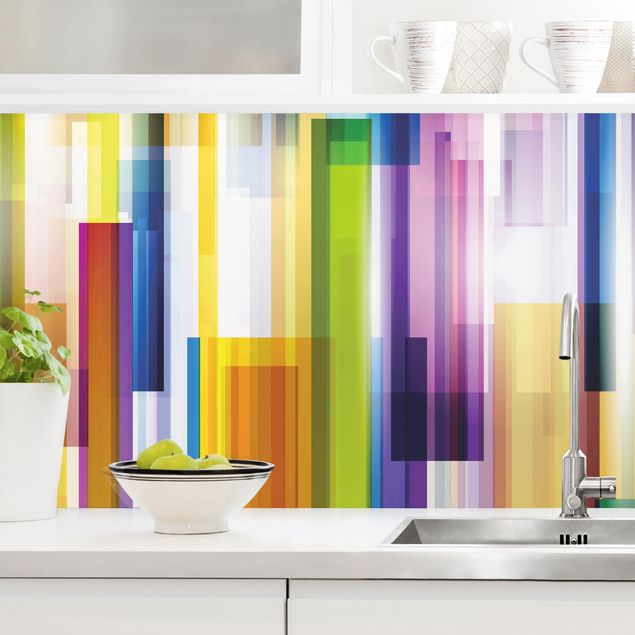 Rivestimenti per cucina con disegni Cubi color arcobaleno II