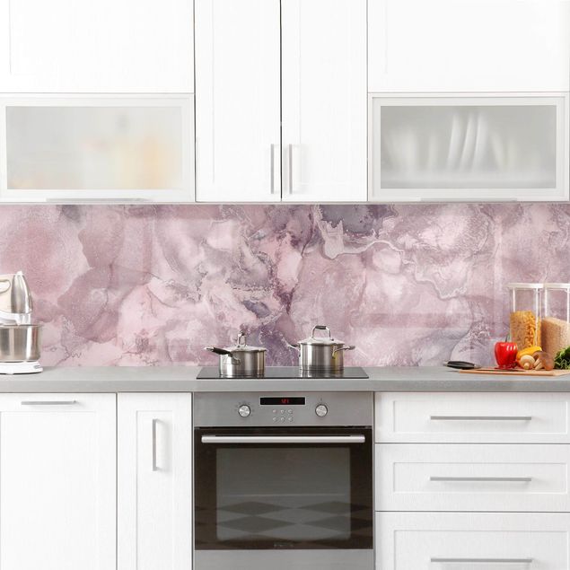 Pellicola autoadesiva Esperimenti di colore in marmo viola