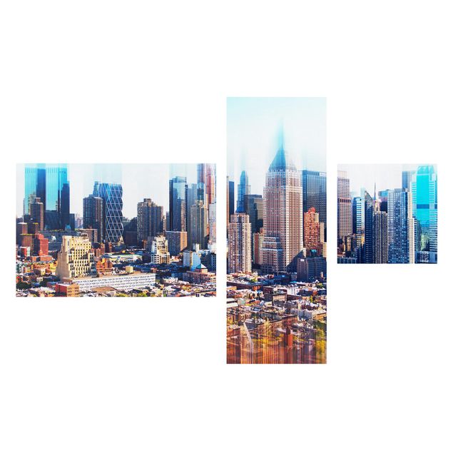 Quadri su tela componibili Skyline di Manhattan tratto urbano