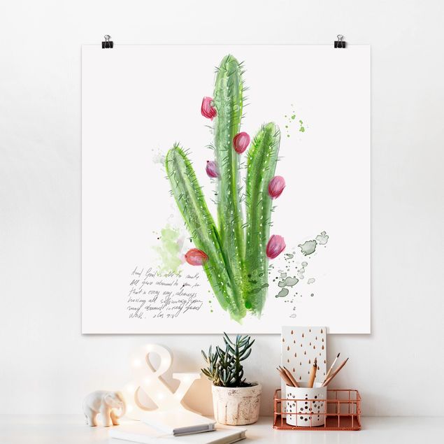 Quadri fiori Cactus con versi biblici II