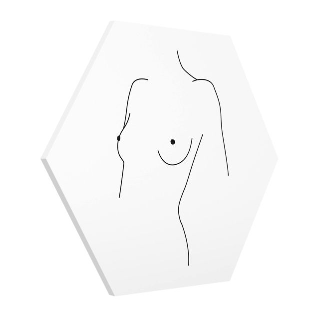 Quadri in bianco e nero Line Art - Nudo Busto Donna Bianco e Nero