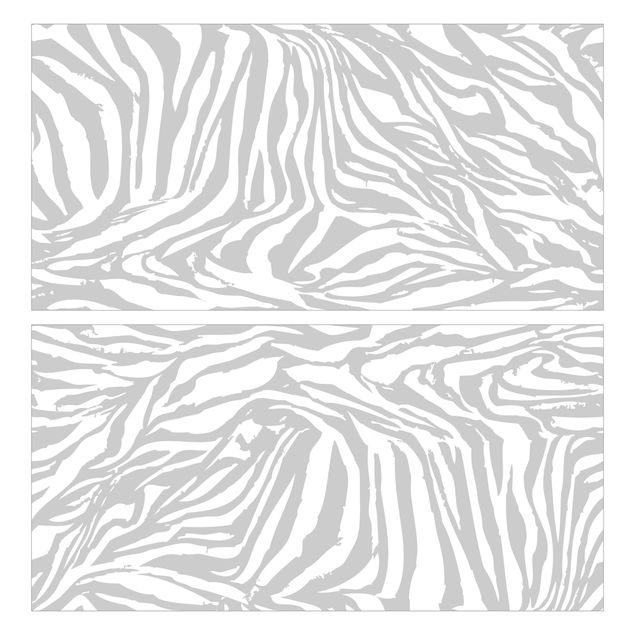 Carta adesiva per mobili IKEA - Malm Cassettiera 2xCassetti - Zebra Design Light Grey