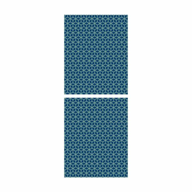 Carta adesiva per mobili IKEA - Billy Libreria - Cube pattern blue