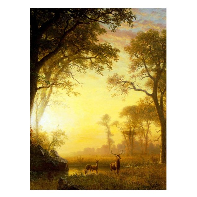 Riproduzioni quadri famosi Albert Bierstadt - Luce nella foresta