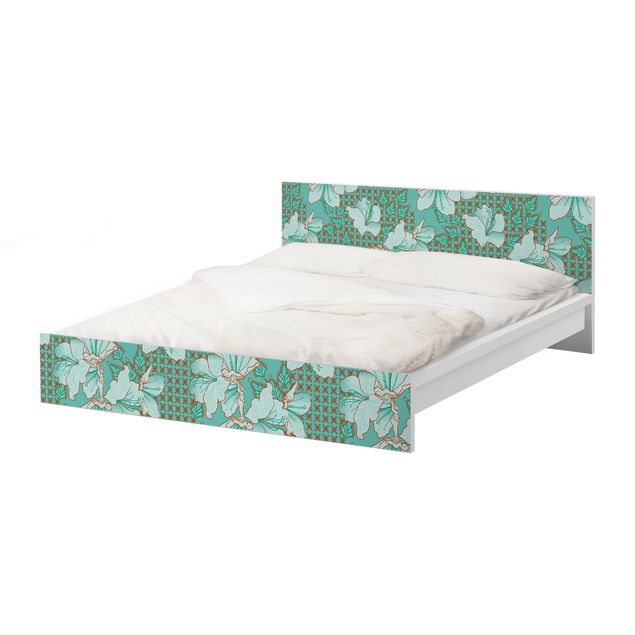 Carta adesiva per mobili IKEA - Malm Letto basso 180x200cm Oriental floral pattern