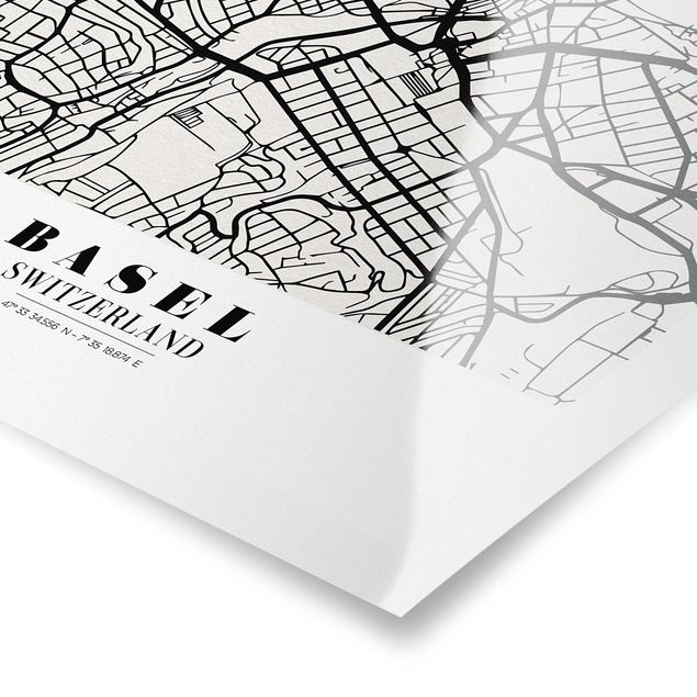 Stampe poster Mappa di Basilea - Classica