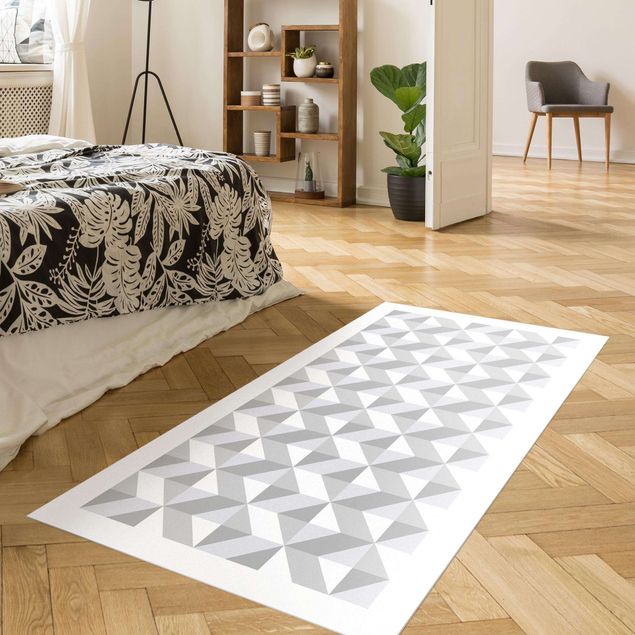 tappeto moderno Effetto 3D geometrico con cornice