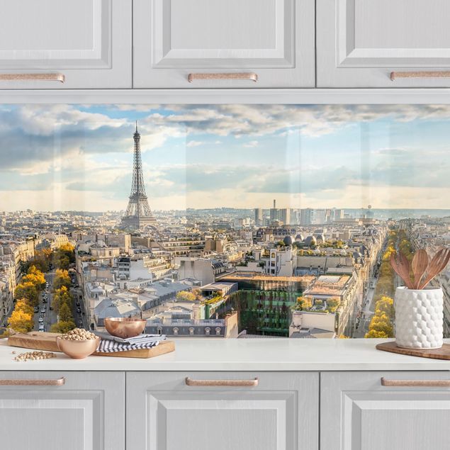 Rivestimenti per cucina con architettura e skylines Bella giornata a Parigi
