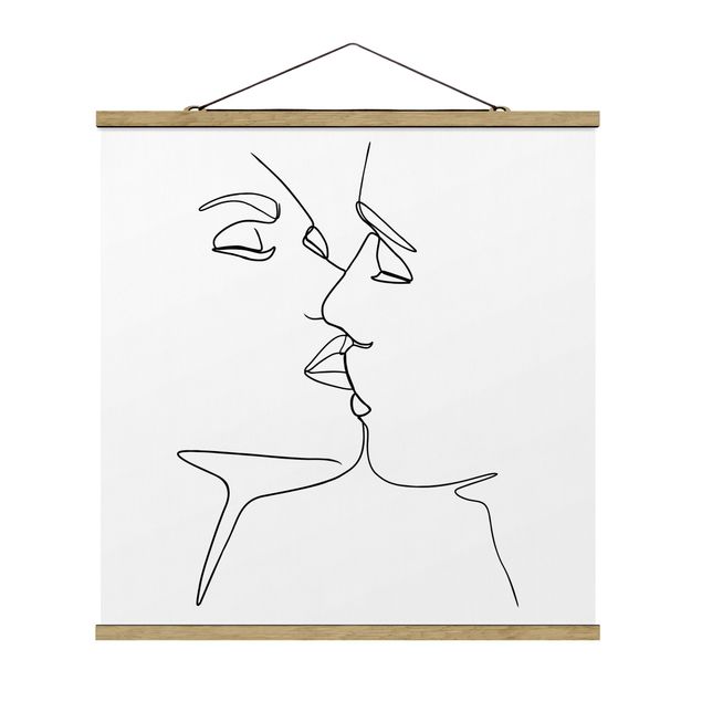 Quadri astratti moderni Line Art - Facce da bacio Bianco e Nero
