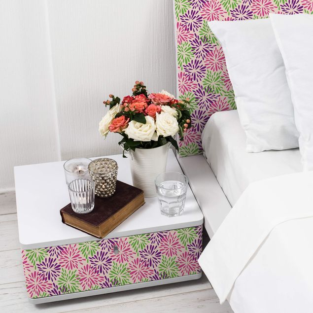 Pellicole adesive per mobili con disegni Modello floreale moderno con fiori astratti