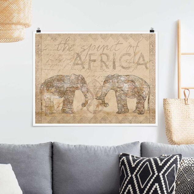 Quadro Africa Collage vintage - Spirito dell'Africa