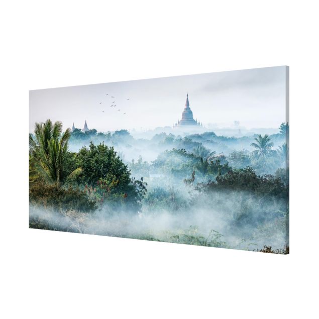 Quadri alberi Nebbia mattutina sulla giungla di Bagan