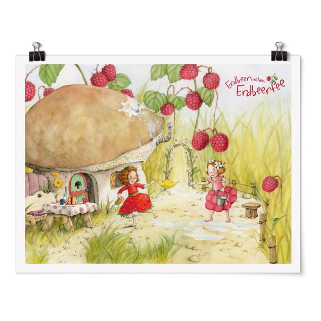 Quadri rossi The Strawberry Fairy - Sotto il cespuglio di lamponi