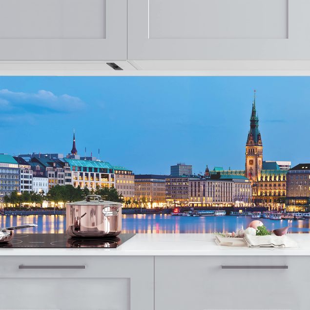 Rivestimenti per cucina con architettura e skylines Skyline di Amburgo