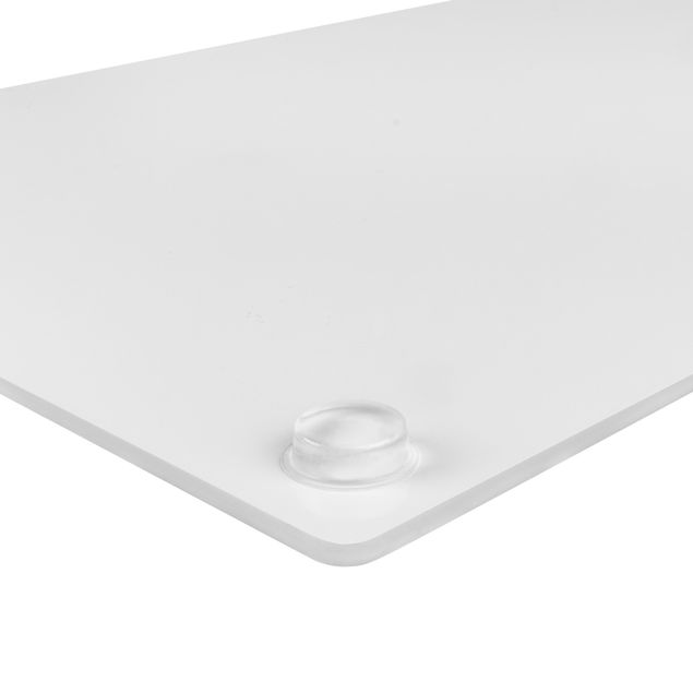 Coprifornelli in vetro - Dalia in pastello bianco e grigio talpa centrata - 52x80cm