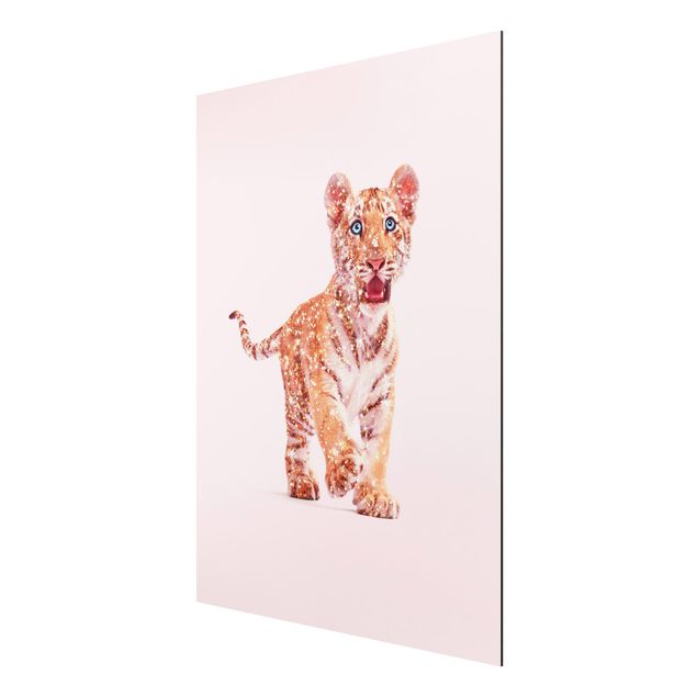 Riproduzione quadri famosi Tigre con glitter