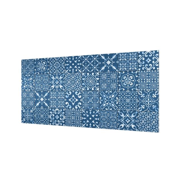 Paraschizzi in vetro - Pattern Tiles Navy White
