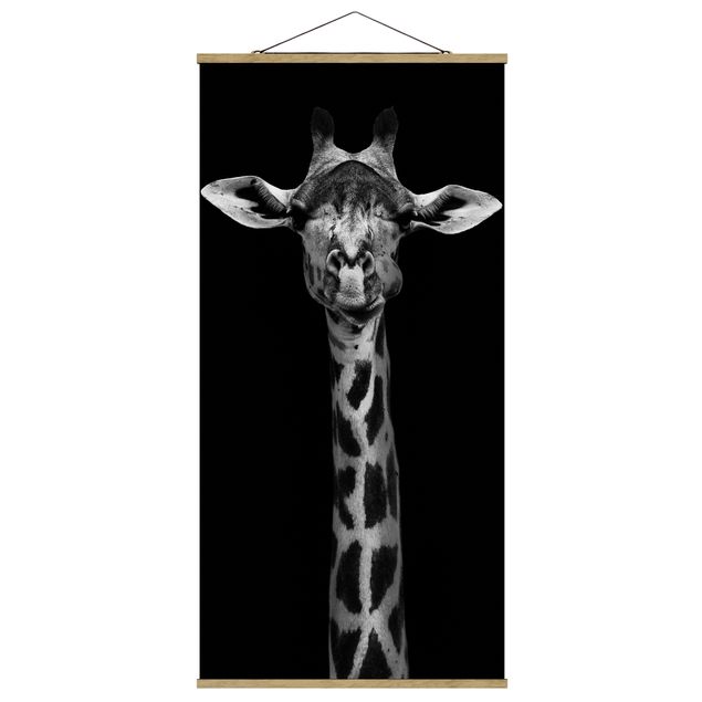 Quadri in bianco e nero Ritratto di giraffa scura