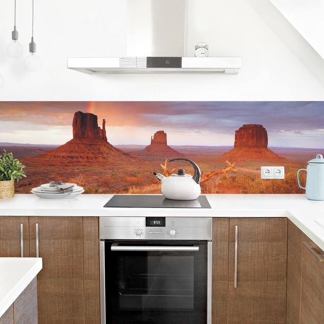 pannelli cucina Monument Valley al tramonto