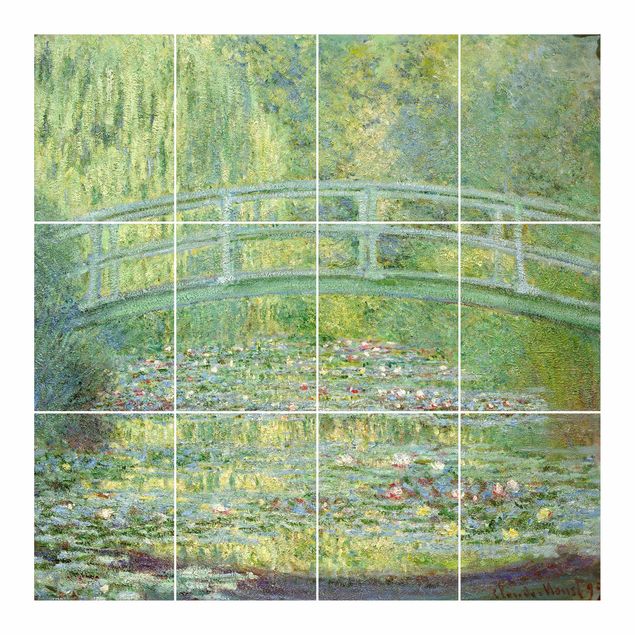 Pellicole per piastrelle verdi Claude Monet - Ponte giapponese