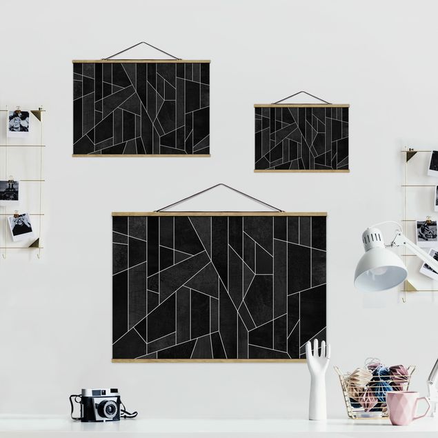 Stampe Acquerello geometrico in bianco e nero