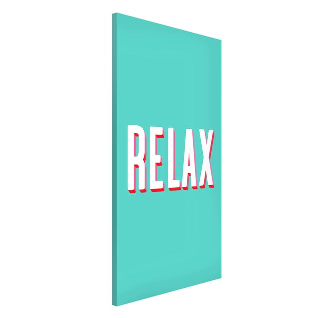 Lavagne magnetiche con frasi Relax - Tipografia su sfondo blu