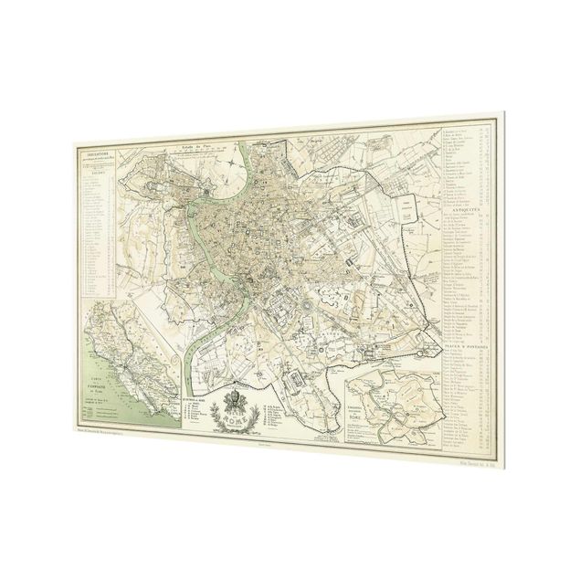 Paraschizzi in vetro - Vintage Map Rome Antique