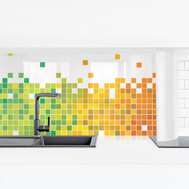 Rivestimento cucina moderna Pixel arcobaleno