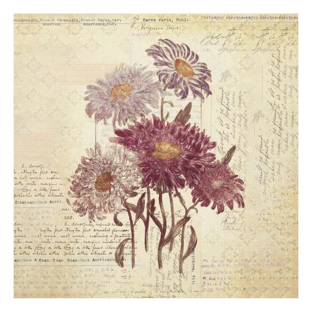 Paraschizzi in vetro - Vintage Flowers With Handwriting